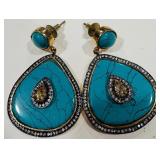 TEARDROP TURQUOISE EARRINGS