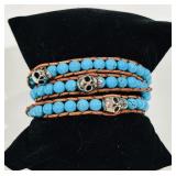 BOHEMIAN TURQUOISE AND SKULL BRACELET