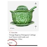 M - MAJOLICA CABBAGE-LEAF CERAMIC SET (L43)