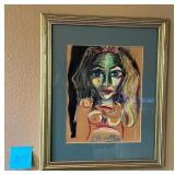M - ABSTRACT PORTRAIT ART FRAMED (M19)