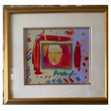 503 - PETER MAX MONA LISA COLLAGE ART FRAMED