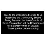 THIS AUCTION WILL BE RESCHEDULED FOR SAT. 10/31