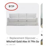 M - MITCHELL GOLD SOFA W/ ACCENT PILLOWS (S5)