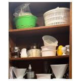 M - MIXED LOT OF DISHWARE, TOSHIBA CRT TV COMBO