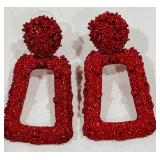 RED  FLEUR DUSK STYLE EARRINGS