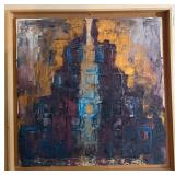 M - ABSTRACT ART FRAMED 30"SQ (B55)