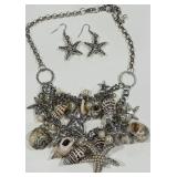 CHUNKY SEASHELL NECKLACE AND EARRINGS