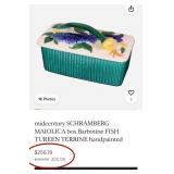M - VINTAGE SCHRAMBERG MAJOLIKA FISH TERRIEN (K16)
