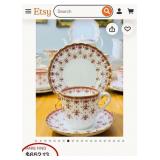 M - SPODE BONE CHINA TEACUPS & SAUCERS, PLATES