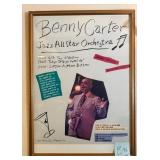 M - BENNY CARTER JAZZ CONCERT POSTER FRAMED 21X29"