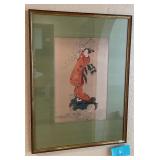 M - VINTAGE ASIAN ART FRAMED 18X13" (L61)