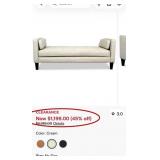M - LEATHER BENCH WITH BOLSTER PILLOWS (L6)