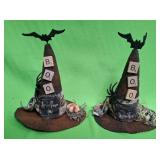 548 - TWO DECORATIVE WITCH HAT FIGURINES (A28)