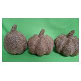 548 - THREE DECORATIVE PUMPKINS (A110)