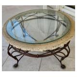 502 - ROUND GLASS-TOP COFFEE TABLE