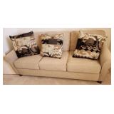 502 - UPHOLSTERED SOFA BED WITH ACCENT PILLOWS