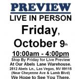 PREVIEW LIVE IN PERSON - Friday, October 9th