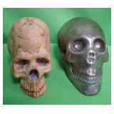 548 - TWO DECORATIVE SKULLS (A6)