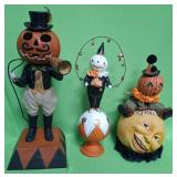 548 - THREE VINTAGE-STYLE JACK-O-LANTERN FIGURES