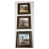 502 - THREE PIECES FRAMED ART