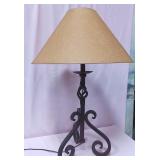 548 - TABLE LAMP WITH WROUGHT IRON BASE (B121)