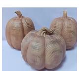 548 - THREE DECORATIVE PUMPKINS (B33)
