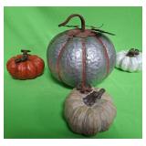 548 - FOUR DECORATIVE PUMPKINS (A58)