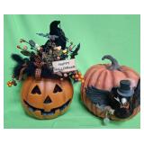 548 - TWO DECORATIVE JACK-O-LANTERNS (A92)