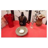 301 - MIXED LOT VASE BAROMETER & PITCHER