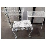 11 - TRIO OF OUTDOOR ACCENT WHITE/METAL TABLES