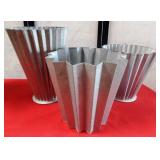 43 - 3 GALVANIZED VASES 12" FROM WMC