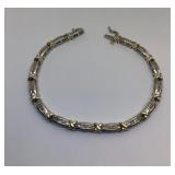 H565 10KT TWO TONE DIAMOND BRACELET