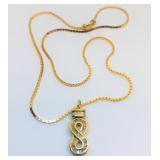 H609 14KT YELLOW GOLD DIAMOND PENDANT