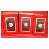 51 - 3 EISENHOWER PROOF SILVER DOLLARS