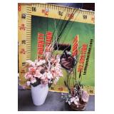 272 - BASKET & VASE OF NEVER DIE FLORA