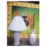 272 - CAPODIMONTE TABLE LAMP & VASE (ITALY)