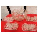714 - PUNCHBOWL SET W/ SERVING TRAYS