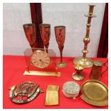 N - LOT OF GOLD TONE DECOR CLOCK GOBLETS