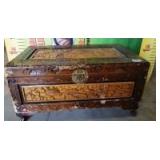 11 - DECORATIVELY CARVED CHEST
