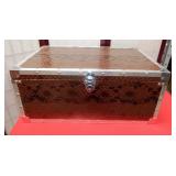 11 - WOOD & METAL STORAGE TRUNK
