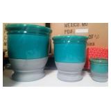 43 - WMC NEW BEAUTIFUL BLUE CERAMIC PLANTERS