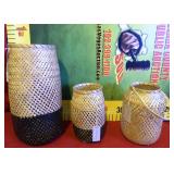 43 - 3 WOVEN LANTERNS