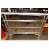 43 - BEVELED MIRRORED CABINET PRICED $435