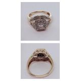 H635 14KT YELLOW GOLD DIAMOND RING SEE PICTURES