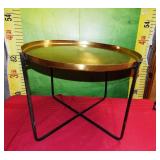 43 - NEW WMC METAL & BRASS SIDE TABLE $220
