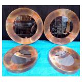 43 - 4 NEW WMC HI DEF MIRROR METAL WALL ART