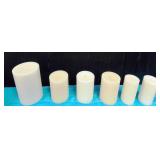 43 - NEW WMC LOT OF 6 WHITE CANDLES
