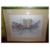 11 - SIGNED FRAMED ART ARC DE TRIOMPHE