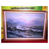 11 - SIGNED FRAMED ART SEA SCAPE