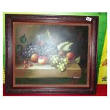 11 - SIGNED FRAMED ART FRUIT & WINE GLASS
